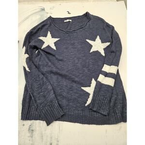 Maurices Womens Size Small Dark Blue Long Sleeve Star Sweater